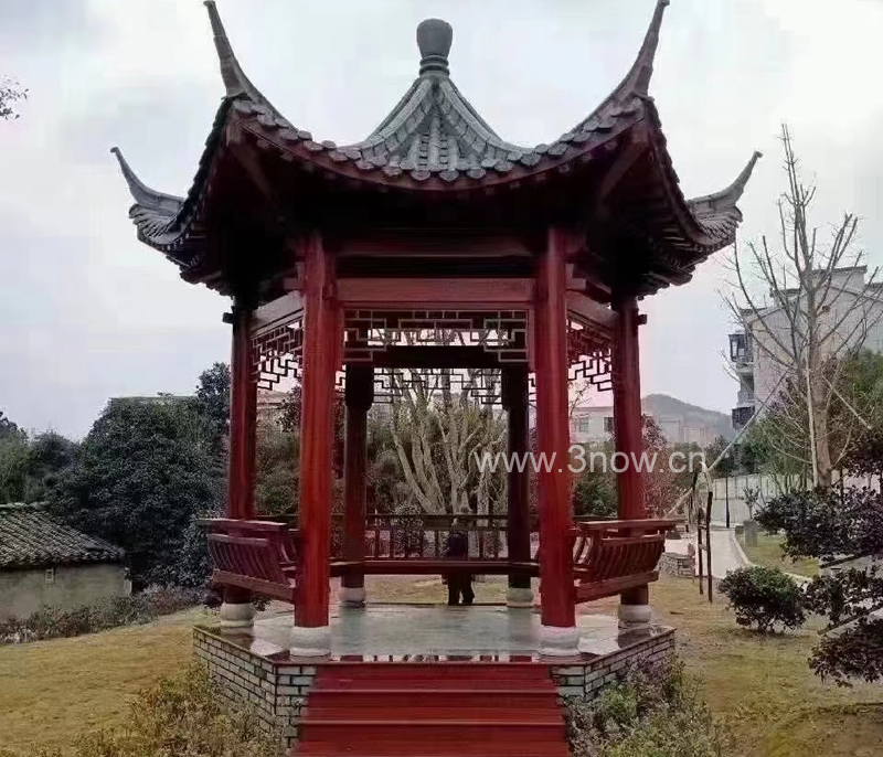 古建六角涼亭